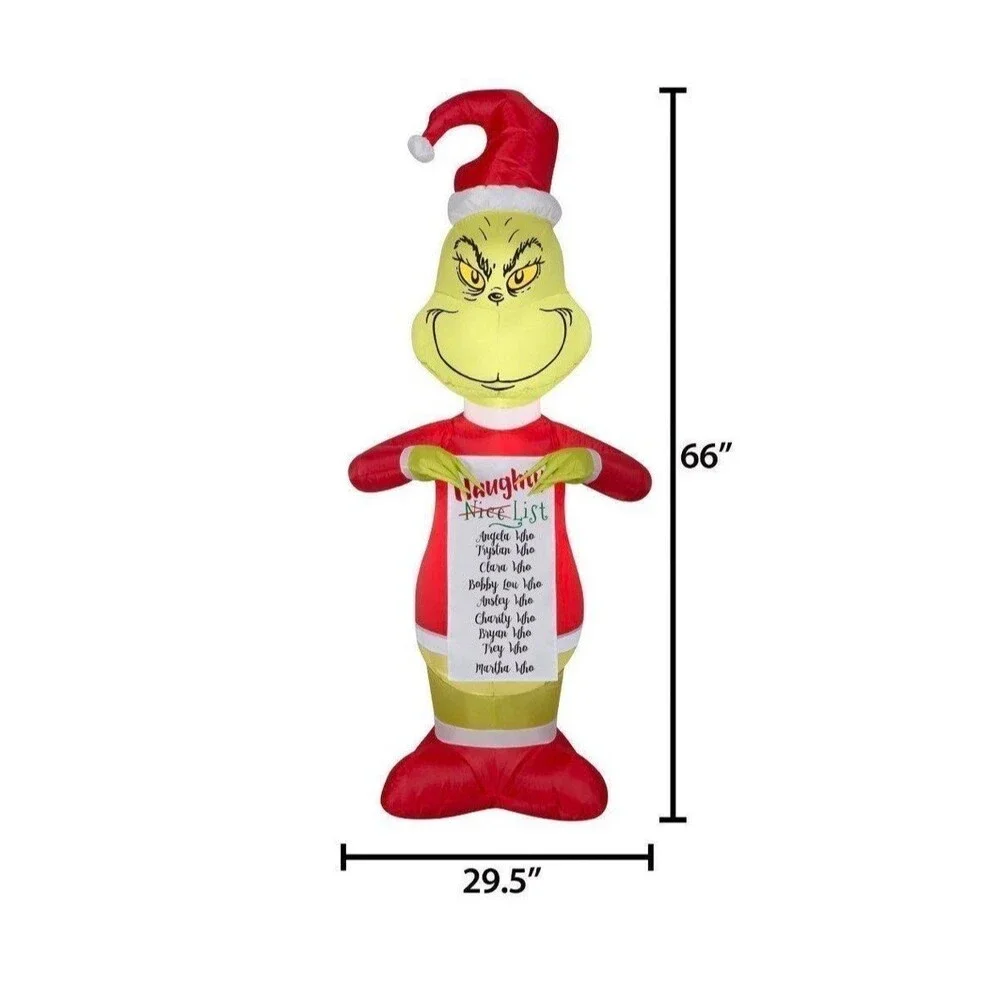 5.5ft Dr. Seuss The Grinch with Naughty List Holiday Airblown Inflatable